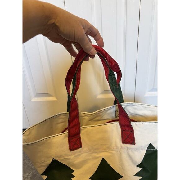 Barnes & Noble Cotton Canvas Tote Pine Trees Deer Dove Waxed Bag - Picture 7 of 7